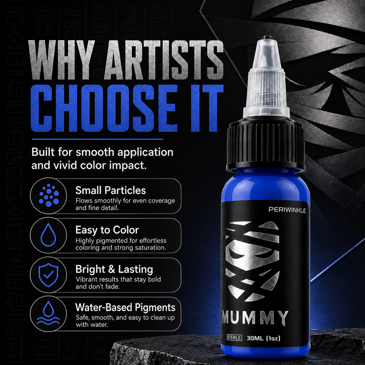 Translation missing: en.Mummy Tattoo Ink, 1oz Professional Pigment for Body Art(Periwinkle)