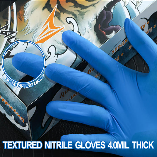 Translation missing: en.mummy Blue Textured Nitrile Gloves 4 Mil