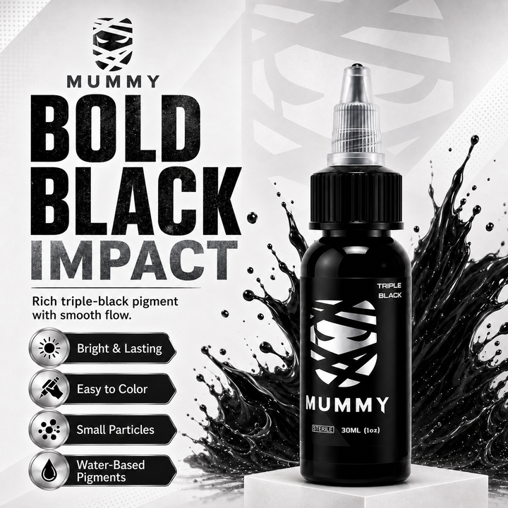 Translation missing: en.Mummy Tattoo Ink, 1oz Professional Pigment for Body Art(Triple Black)