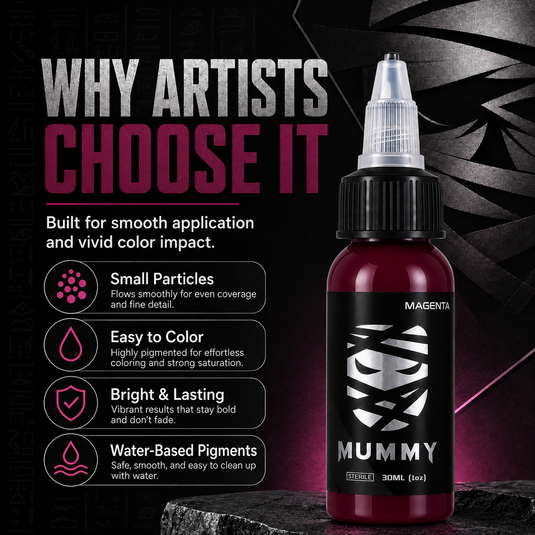 Translation missing: en.Mummy Tattoo Ink, 1oz Professional Pigment for Body Art(Magenta)