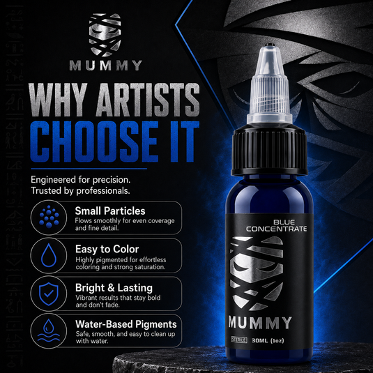 Translation missing: en.Mummy Tattoo Ink, 1oz Professional Pigment for Body Art(Blue Concentrate)