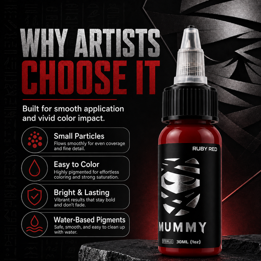 Translation missing: en.Mummy Tattoo Ink, 1oz Professional Pigment for Body Art(Ruby Red)