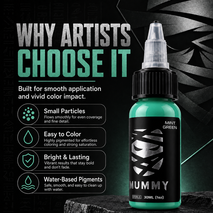 Translation missing: es.Mummy Tattoo Ink, 1oz Professional Pigment for Body Art(Mint Green )