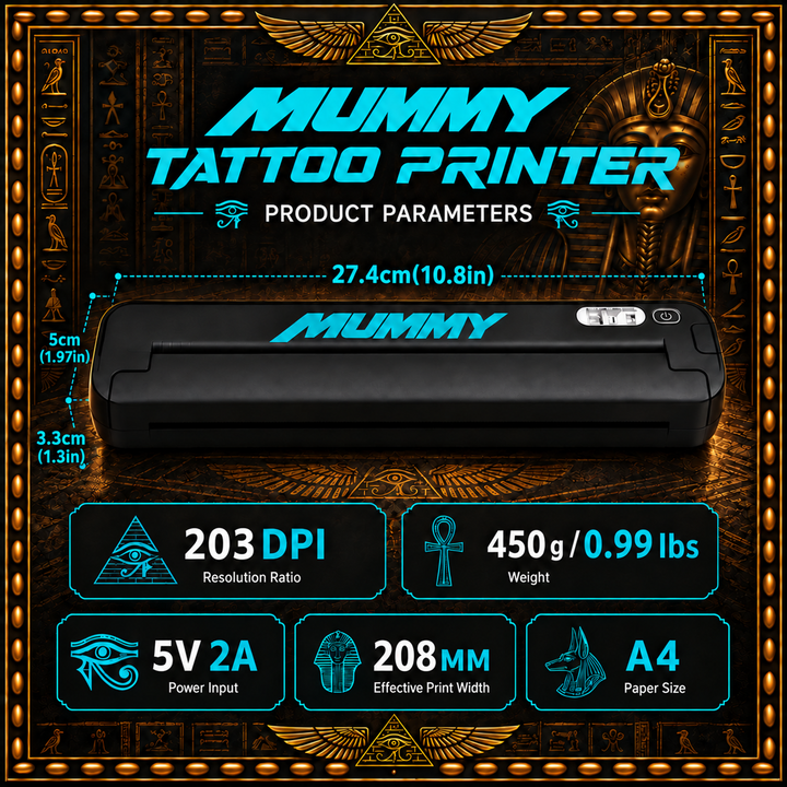 Translation missing: en.mummy Tattoo Stencil Printer, Portable A4 Thermal(Black | Mint Green)