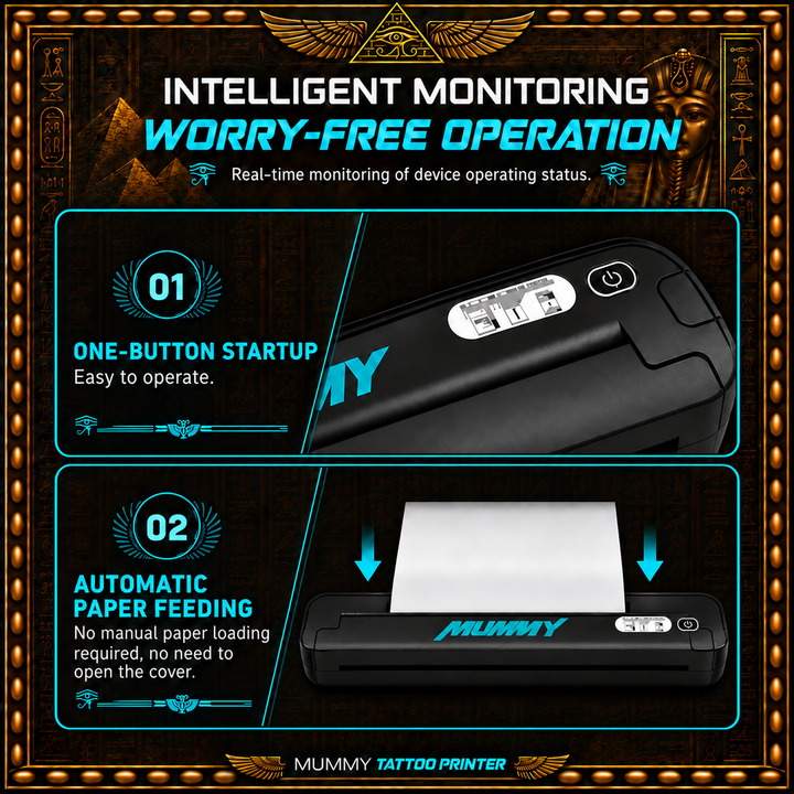 Translation missing: en.mummy Tattoo Stencil Printer, Portable A4 Thermal(Black | Mint Green)