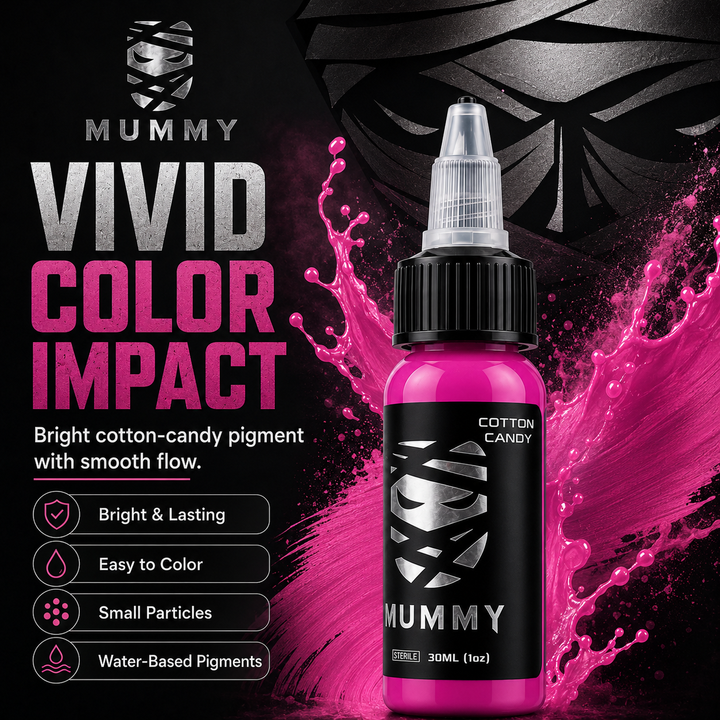 Translation missing: es.Mummy Tattoo Ink, 1oz Professional Pigment for Body Art(Cotton Candy)