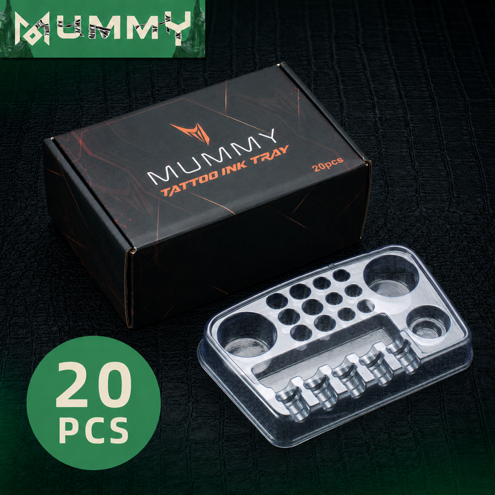 Translation missing: de.Mummy 20pcs Disposable Transparent Tattoo Ink Tray Needle Holder Rack