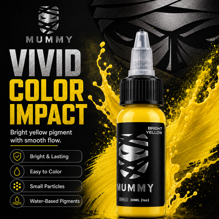 Translation missing: es.Mummy Tattoo Ink, 1oz Professional Pigment for Body Art(Bright Yellow)