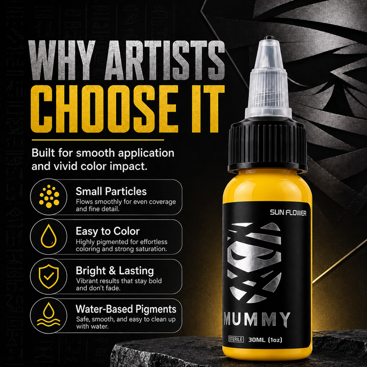 Translation missing: es.Mummy Tattoo Ink, 1oz Professional Pigment for Body Art(Sun Flower)