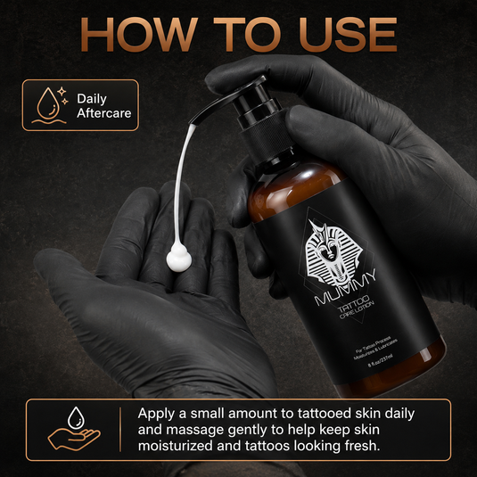Translation missing: es.Mummy Tattoo Care Lotion 8oz, Vegan Tattoo Moisturizer for Color Care