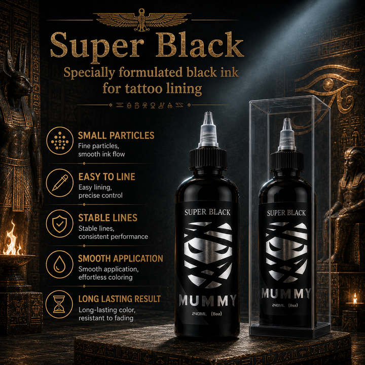 Translation missing: es.Mummy Tattoo Ink, 8oz Professional Pigment for Body Art(super Black)