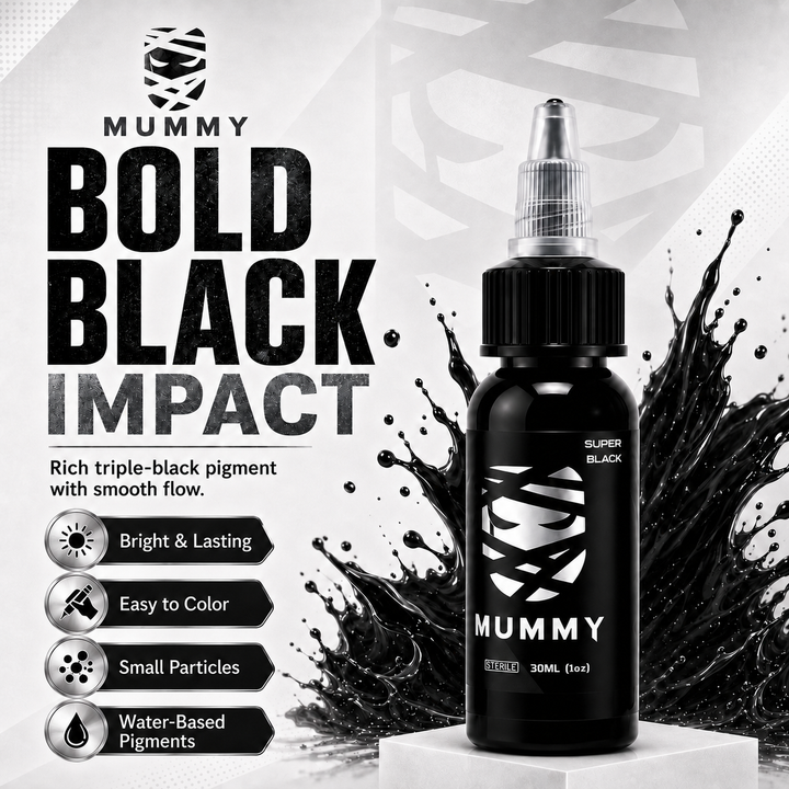 Translation missing: es.Mummy Tattoo Ink, 1oz Professional Pigment for Body Art(Turquoise(super Black)
