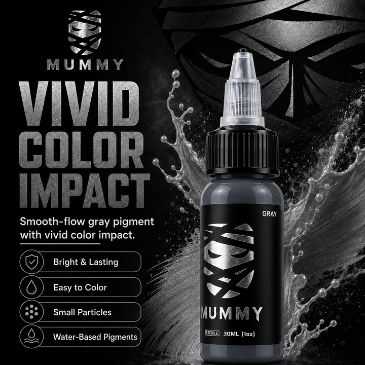 Translation missing: es.Mummy Tattoo Ink, 1oz Professional Pigment for Body Art(Gray)
