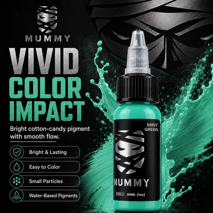 Translation missing: es.Mummy Tattoo Ink, 1oz Professional Pigment for Body Art(Mint Green )