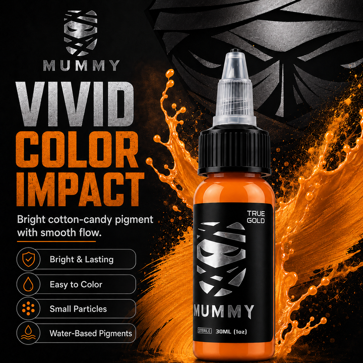 Translation missing: es.Mummy Tattoo Ink, 1oz Professional Pigment for Body Art(True Gold)