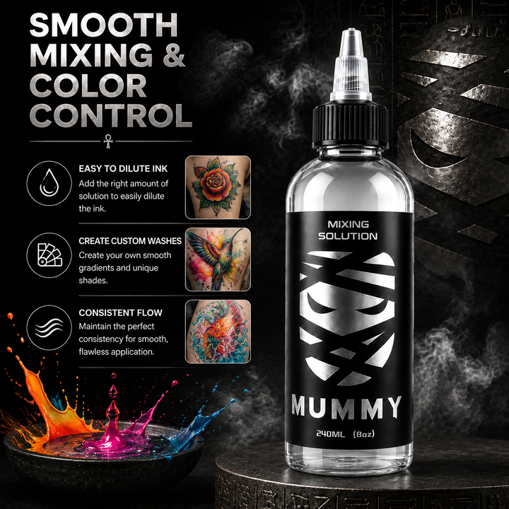 Translation missing: en.Mummy Tattoo Ink Mixing Solution 8oz 240ml, Graywash Shading Color Dilution