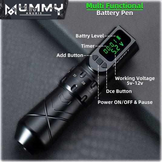 Translation missing: en.Mummy Anubis Wireless Tattoo pen Machine with adjustable Stroke length 2.2mm-4.2mm