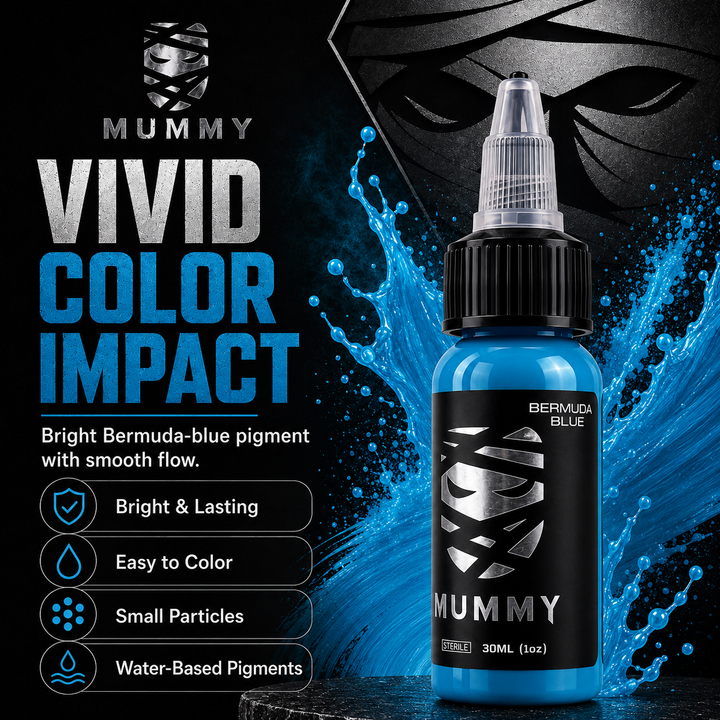 Translation missing: en.Mummy Tattoo Ink, 1oz Professional Pigment for Body Art(Bermuda Blue)