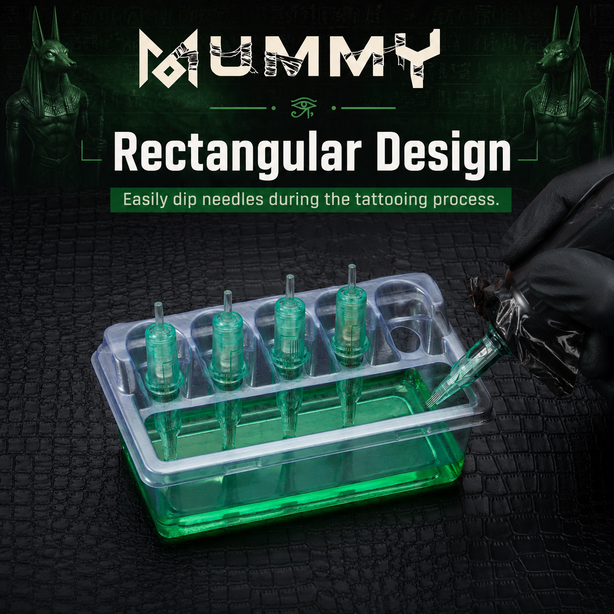 Translation missing: de.Mummy Tattoo Ink Tray 20pcs Disposable Cartridge Holder 5 Slots Clear Plastic