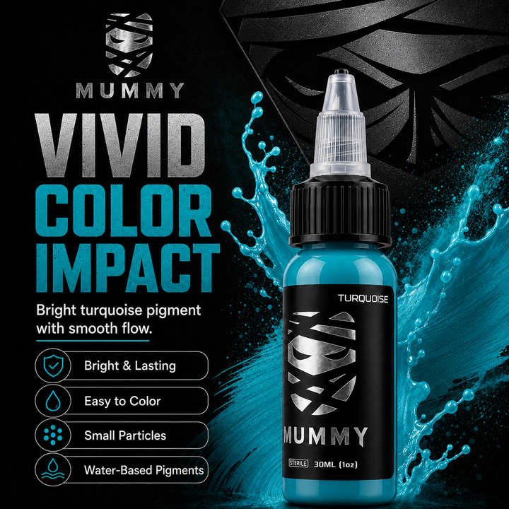 Translation missing: es.Mummy Tattoo Ink, 1oz Professional Pigment for Body Art(Turquoise)