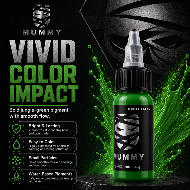 Translation missing: es.Mummy Tattoo Ink, 1oz Professional Pigment for Body Art(Jungle Green)