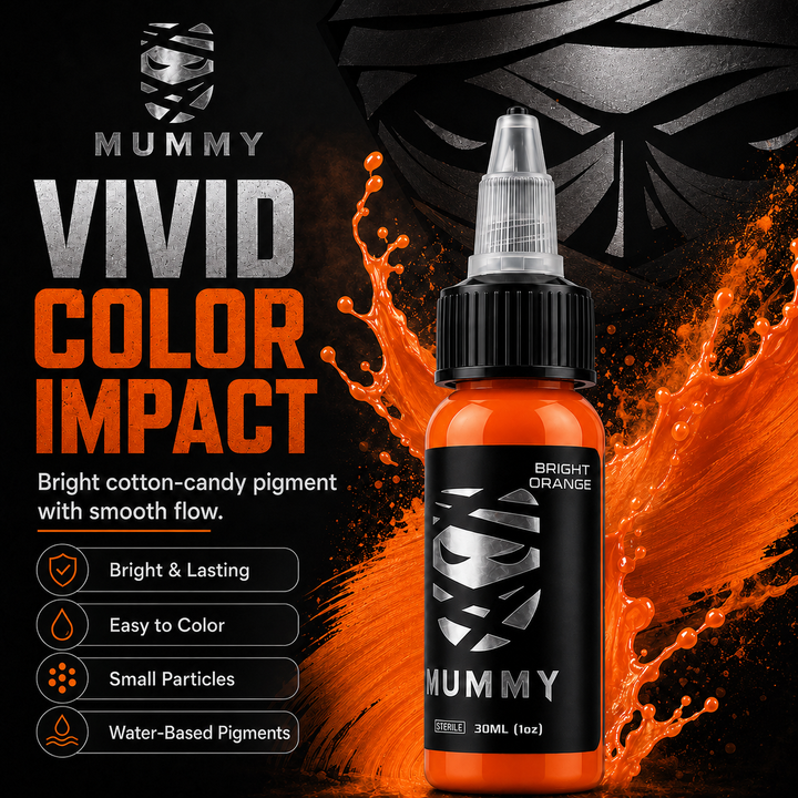 Translation missing: es.Mummy Tattoo Ink, 1oz Professional Pigment for Body Art(Bright Orange)