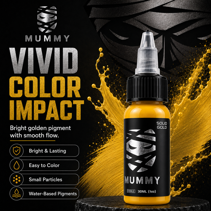 Translation missing: es.Mummy Tattoo Ink, 1oz Professional Pigment for Body Art(Solid Gold)