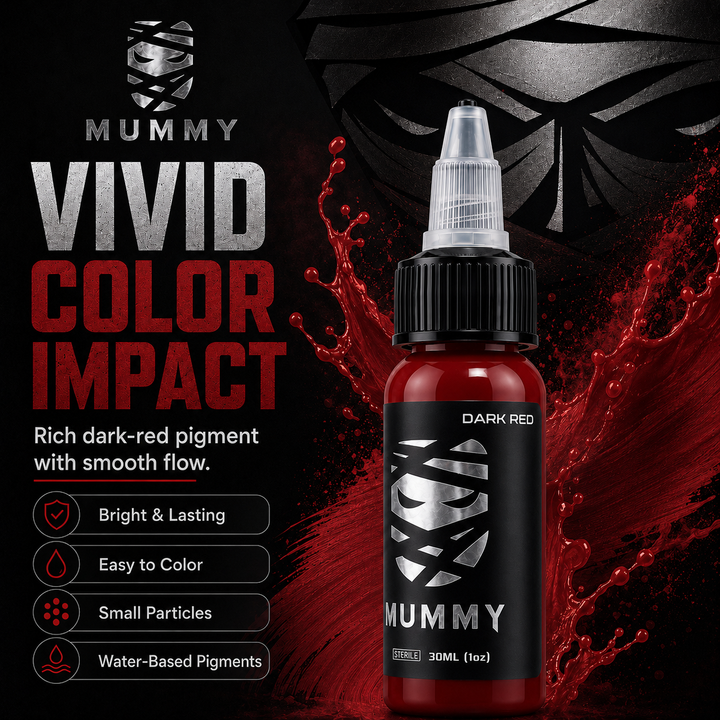 Translation missing: es.Mummy Tattoo Ink, 1oz Professional Pigment for Body Art(Dark Red)
