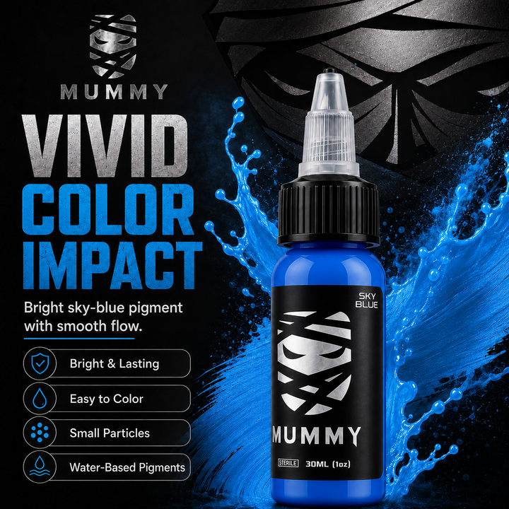 Translation missing: es.Mummy Tattoo Ink, 1oz Professional Pigment for Body Art(Sky Blue)