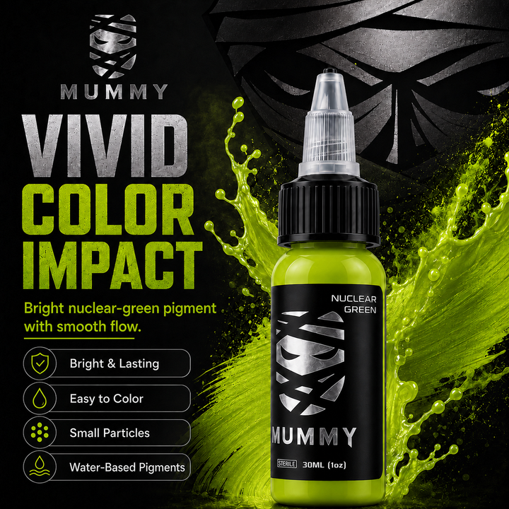 Translation missing: es.Mummy Tattoo Ink, 1oz Professional Pigment for Body Art(Nuclear Green)