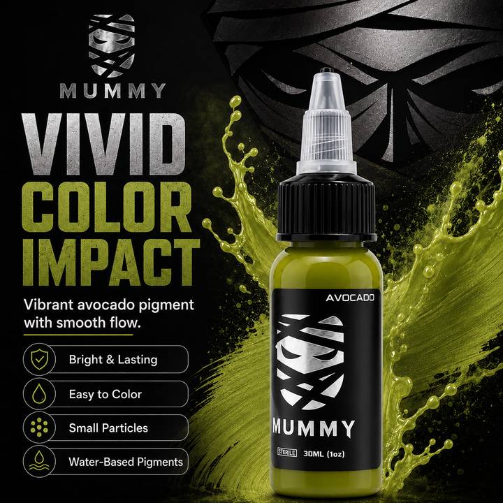 Translation missing: es.Mummy Tattoo Ink, 1oz Professional Pigment for Body Art(Avocado)