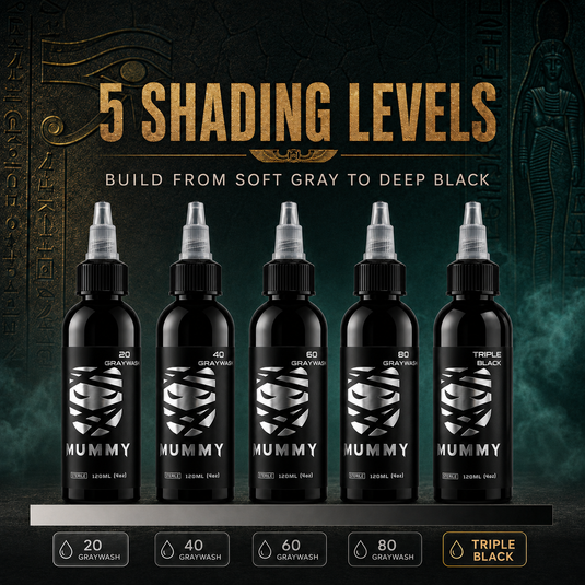 Translation missing: en.Mummy USA Custom Tattoo Gray Wash Ink Set 120ML/4oz(5PCS)