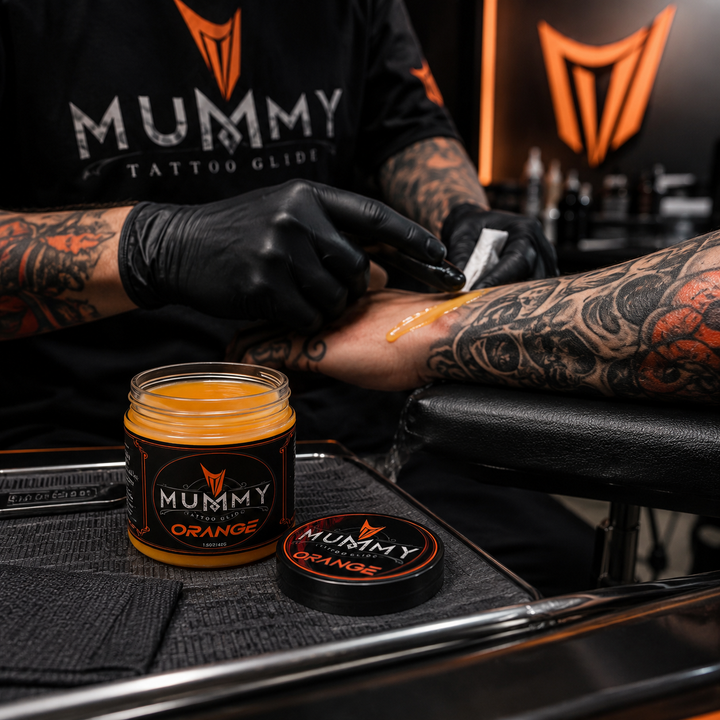 Translation missing: en.Mummy Tattoo Glide Aftercare Cream for Before During After Tattoo Process (orange)