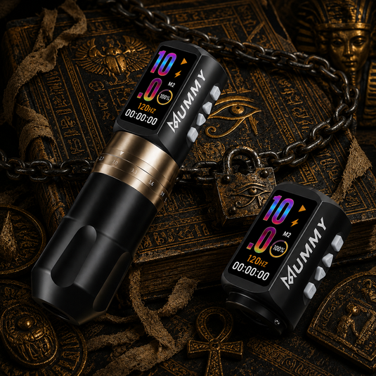 Translation missing: en.Mummy Tattoo Machine Pen with Adjustable 7 Strokes(Dual Battery)-black