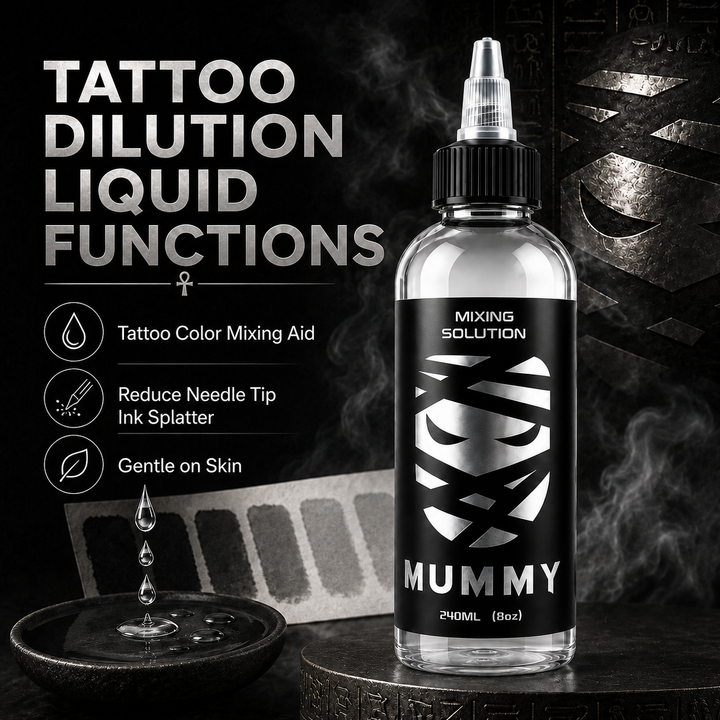 Translation missing: en.Mummy Tattoo Ink Mixing Solution 8oz 240ml, Graywash Shading Color Dilution
