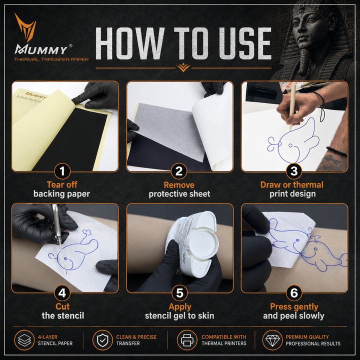 Translation missing: en.Mummy Tattoo Transfer Paper A4, 100 Sheets Thermal Copier 4-Layer