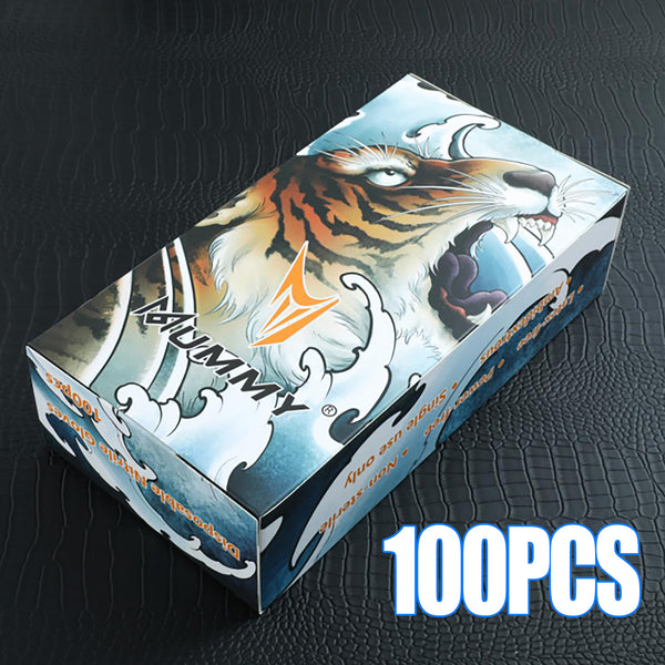 mummy Blue Textured Nitrile Gloves 4 Mil