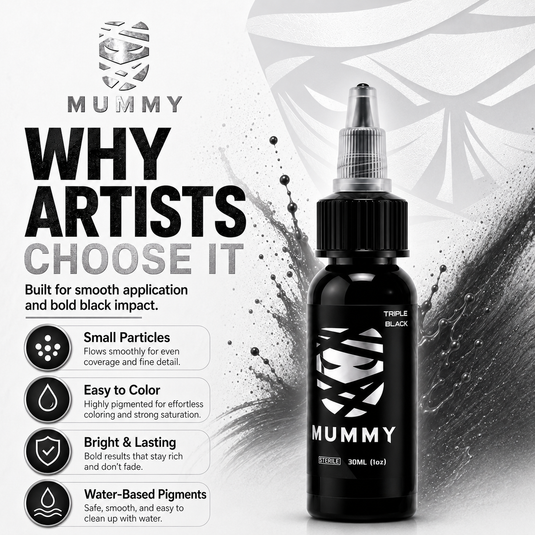 Translation missing: en.Mummy Tattoo Ink, 1oz Professional Pigment for Body Art(Triple Black)