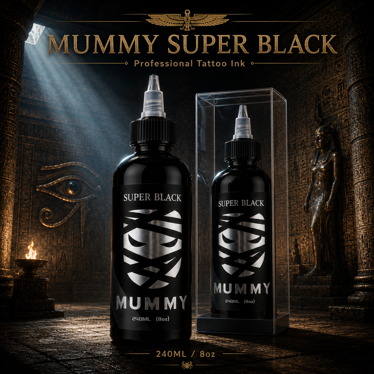 Translation missing: es.Mummy Tattoo Ink, 8oz Professional Pigment for Body Art(super Black)