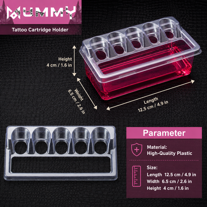 Translation missing: es.MUMMY 5 Slot Tattoo Cartridge Holder Tray Ink Cup Disposable 20pcs Box