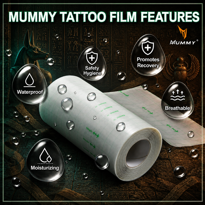 Translation missing: de.MUMMY Tattoo Protective Film Roll PU Second Skin Aftercare Waterproof Breathable Healing Bandage for Fresh Tattoos