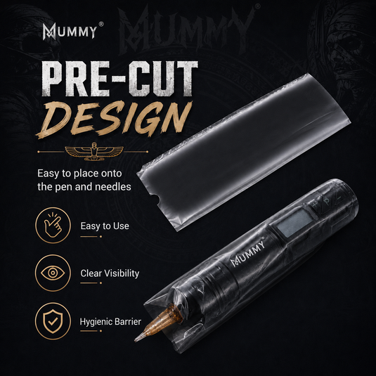 Translation missing: es.Mummy 300pcs Tattoo Machine Covers, Disposable Pen Bags, Transparent