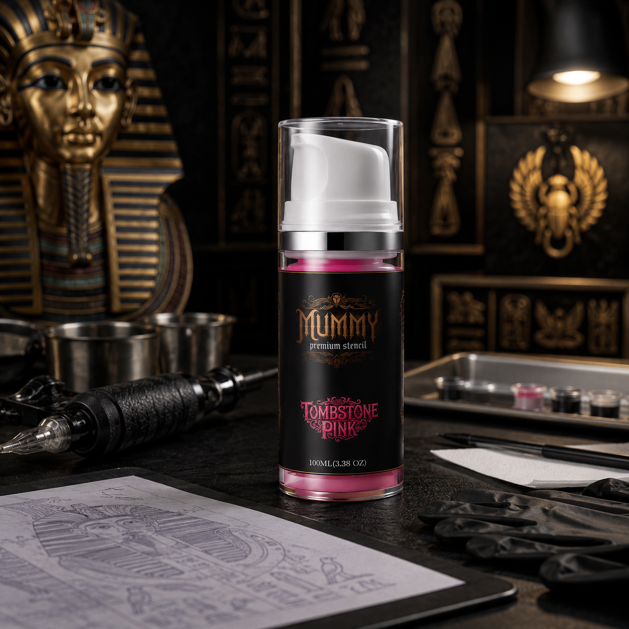 Translation missing: en.Mummy Tattoo Premium Stencil Gel Tattoo Transfer Gel Solution(pack of 100ml/3.38oz) (pink)