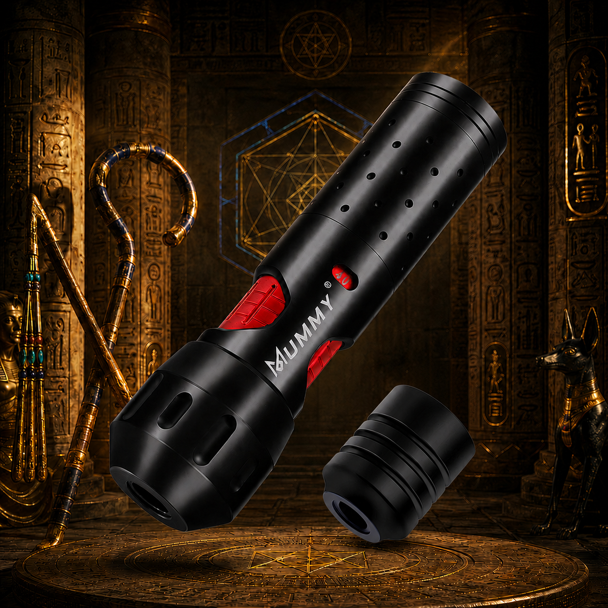 Translation missing: en.Mummy Pharaoh Wireless Tattoo pen Machine with adjustable Stroke length 2.5mm-4.0mm