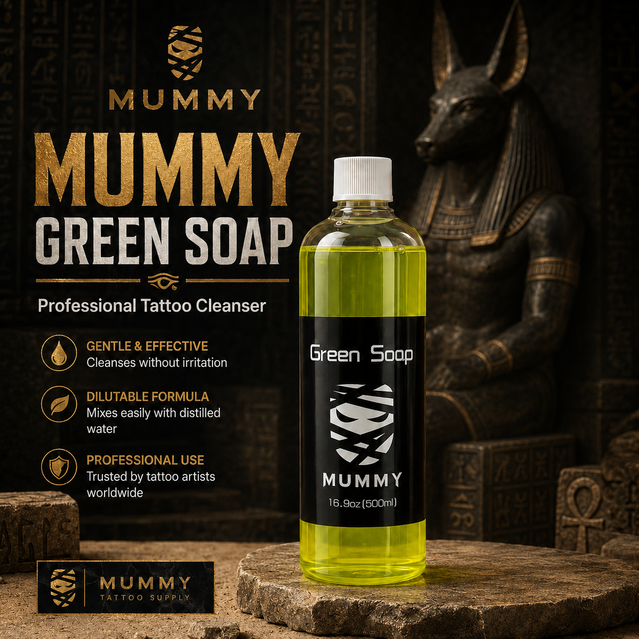 Translation missing: de.Mummy Tattoo Green Soap Concentrate 16.9oz for Skin Prep &amp; Cleaning