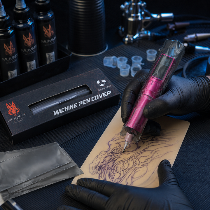 Translation missing: en.Mummy 300pcs Tattoo Pen Machine Covers Disposable Cartridge Rotary Tattoo Pen Machine Sleeves Bag Pen Type Covers Bag for Tattoo Supplies Tattoo Machine Gun Accessories(black)