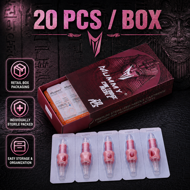 Translation missing: en.Mummy Pink Finger Ledge Cartridges Needle for Curved Magnum 20PCS