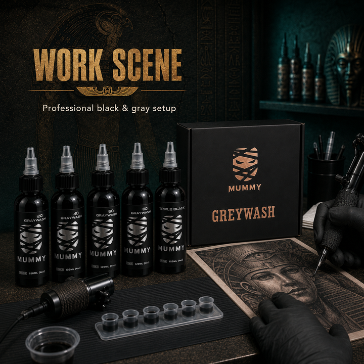 Translation missing: en.Mummy USA Custom Tattoo Gray Wash Ink Set 120ML/4oz(5PCS)