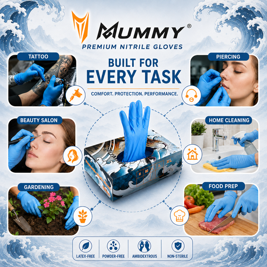 Translation missing: en.mummy Blue Textured Nitrile Gloves 4 Mil