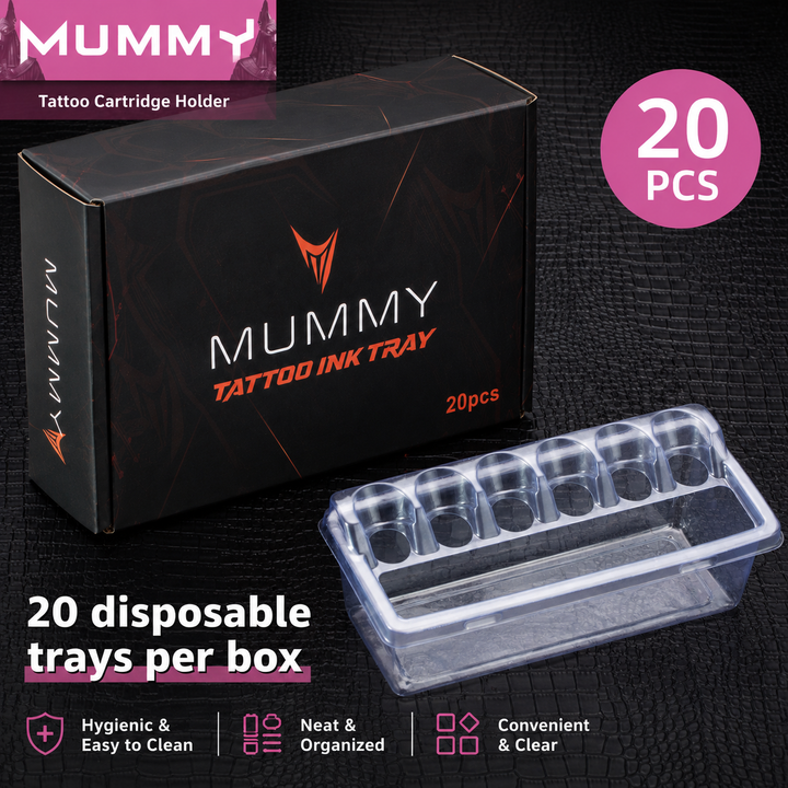 Translation missing: es.MUMMY 5 Slot Tattoo Cartridge Holder Tray Ink Cup Disposable 20pcs Box
